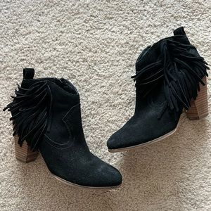 Steve Madden Black Fringe Bootie